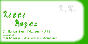 kitti mozes business card